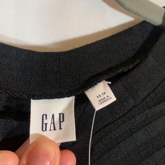 GAP Black Striped Mini/Midi Dress NWT - Picture 7 of 9